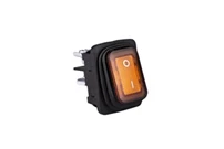 30*22mm Black Body 2NO with Illumination with Screw (0-I) Marked Yellow A54 Series Rocker Switch